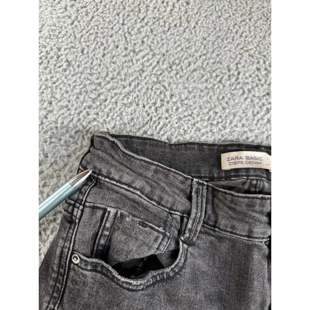 Zara Jeans Women‎ 4 Skinny Mid Rise Black Denim Casual Basic Minimalist 24x26